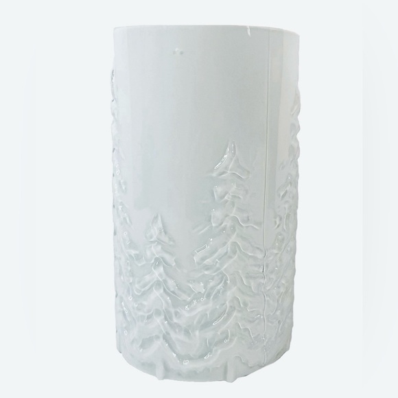 Glass Embossed Lantern 10” Christmas Tree Pattern For LED/Flameless Candles NEW - Picture 4 of 16